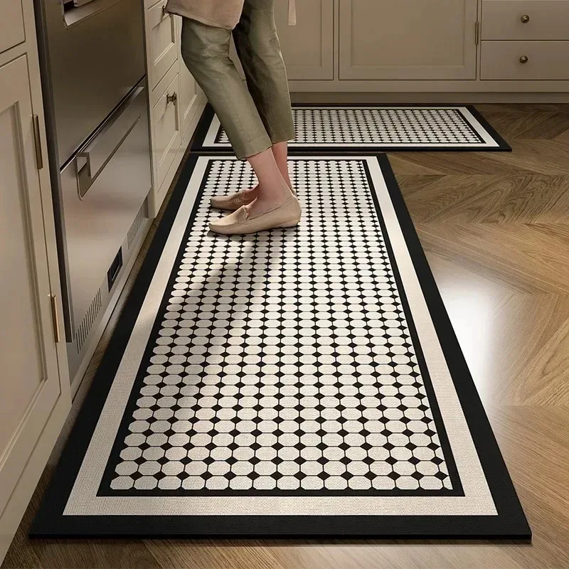 Rug for Kitchen Waterproof Floor Mat Long Carpet Pvc Leather Non-slip Oil-proof Foot Mats Minimalist Home Decoration Rugs