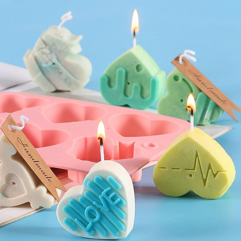 Multicavity Love Heart Chocolate Silicone Mold Candy Biscuit Mould Love Ice Tray Baking Tool Gift Love Fondant Cake Candle Mold