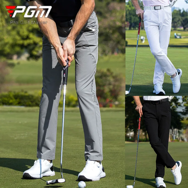 Pgm Men Casual Golf Pants Spring Fall Stretch Straight Business Pants Golf Sports Trousers Male Elastic Waist Leisure Sweatpant