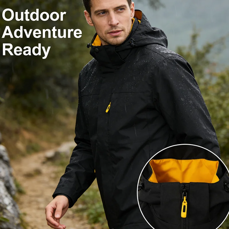 Spring Men's Waterproof Hiking Jacket Men Mountain Climbing Hooded Coats Outdoor Men Sports Windbreaker Rain Jackets Clothing