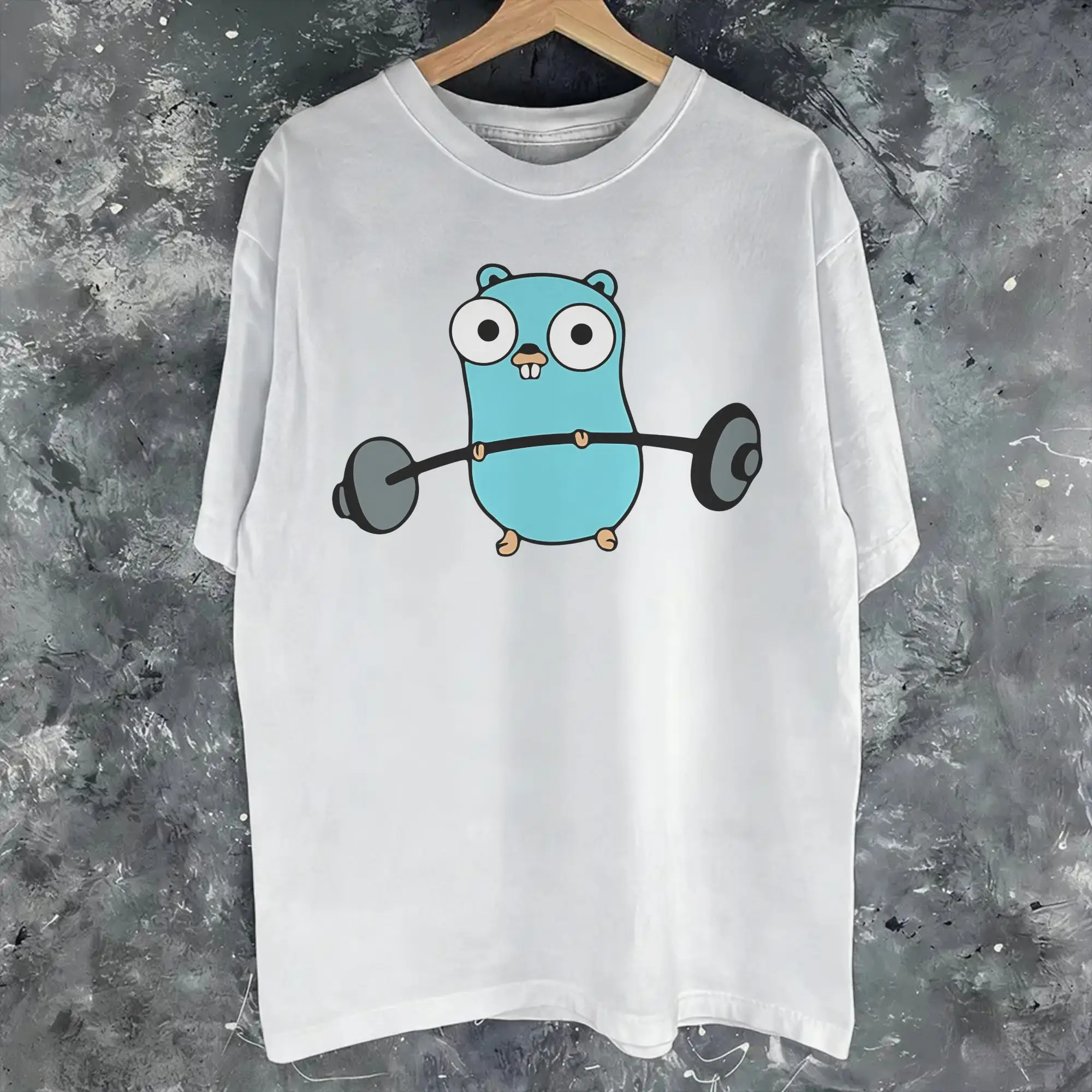Men Women Fashion Golang Gopher  Go Workout  T Shirt Tee Pure Cotton  T-shirts Clothing