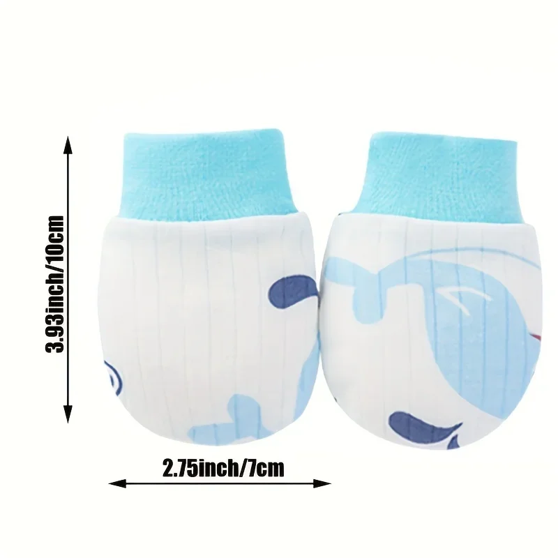 6 Pairs Newborn Baby Mittens No Scratch Gloves Infant Toddler Anti Scratch Essentials Unisex Cotton For 0-6 Months Boys Girls