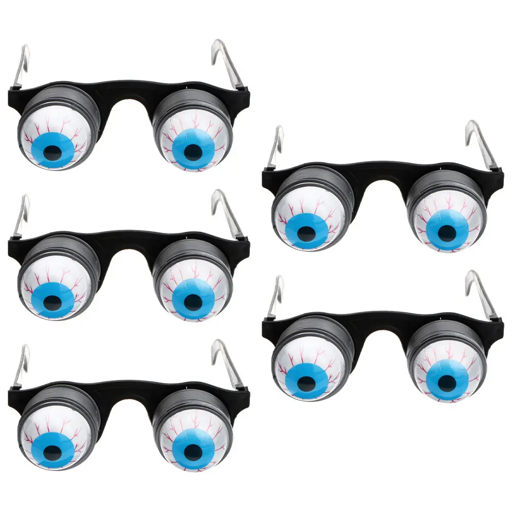 

5Pcs Halloween Eyeball Spring Glasses Scary Party Eyeglasses Festival Prank Props Funny Bounce Eyewear Creative Costume