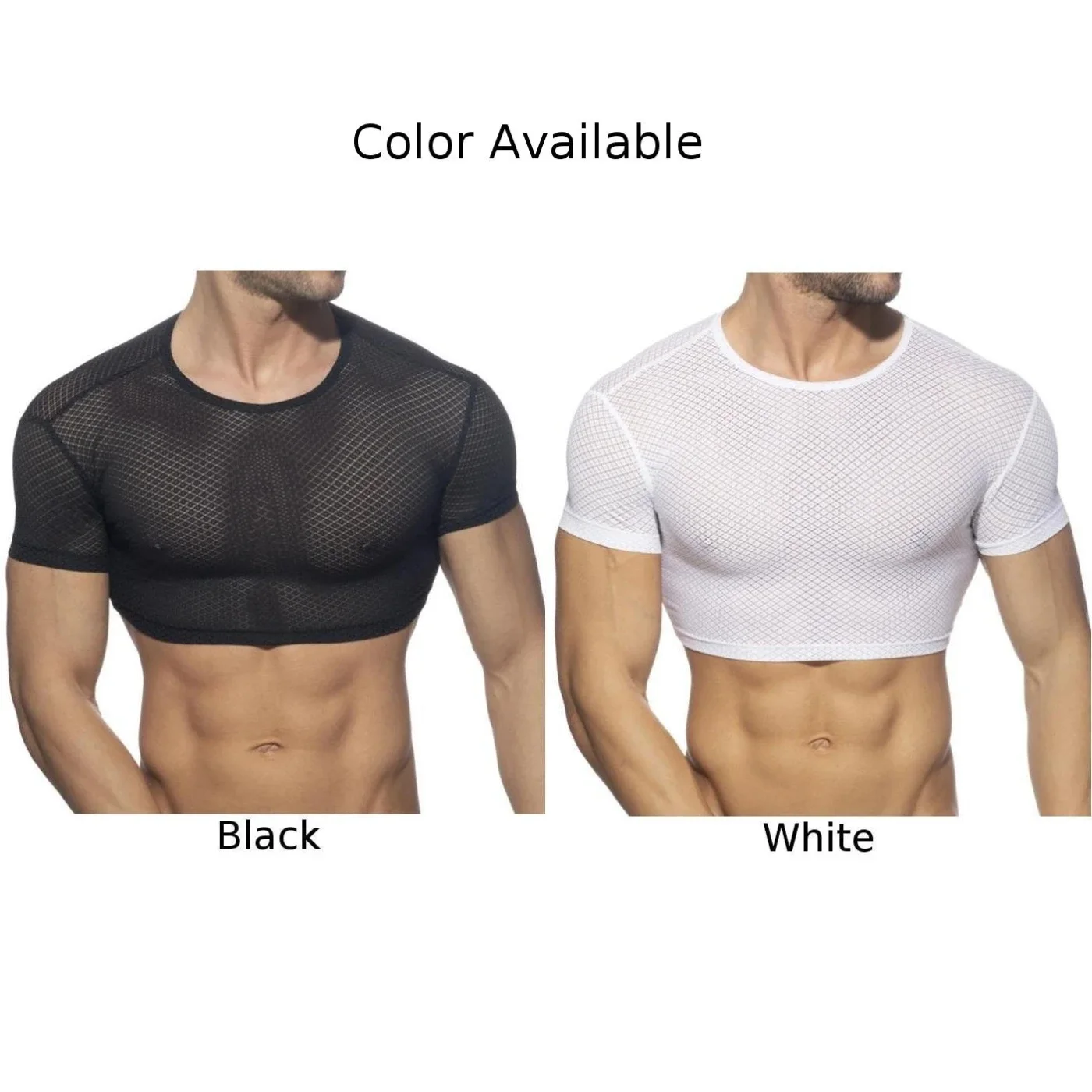 Men\'s Party Wear Shirt T Shirt Sissy Mesh Sleeveless Crop Top See Through Design Perfect For Extraordinary Looks