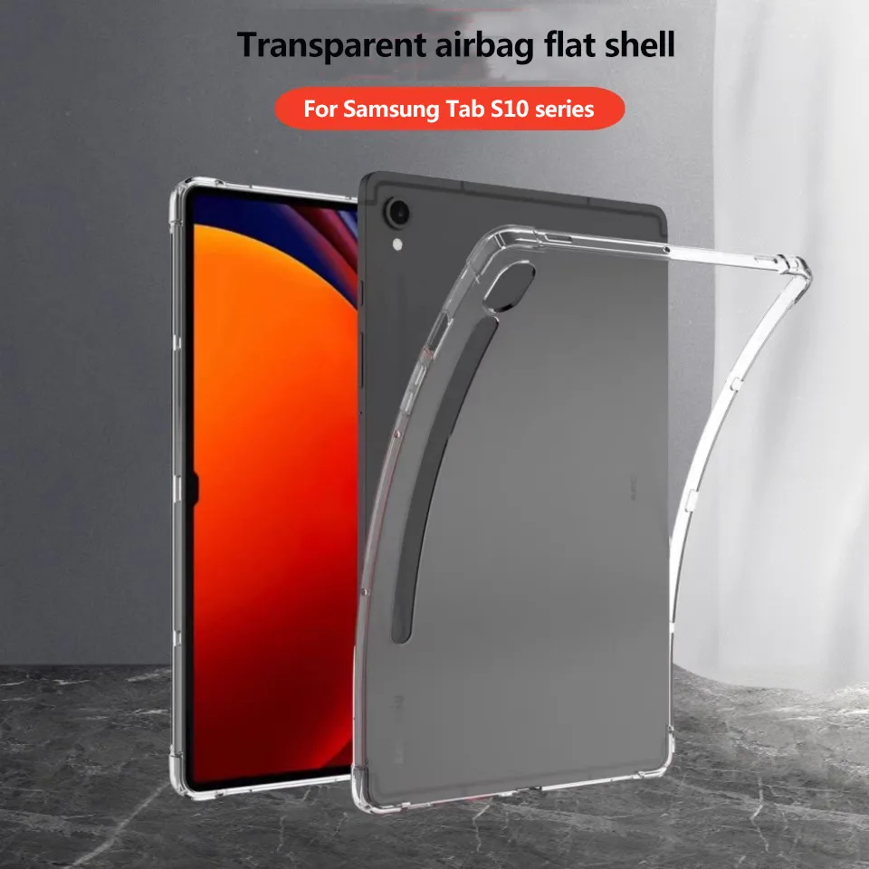 Transparent Case For Samsung Galaxy Tab S10+ S10 Plus 2024 12.4 S10 Ultra 14.6inch S9 FE Plus S7 FE S8 Plus S6 Lite A8 A9 A7Lite