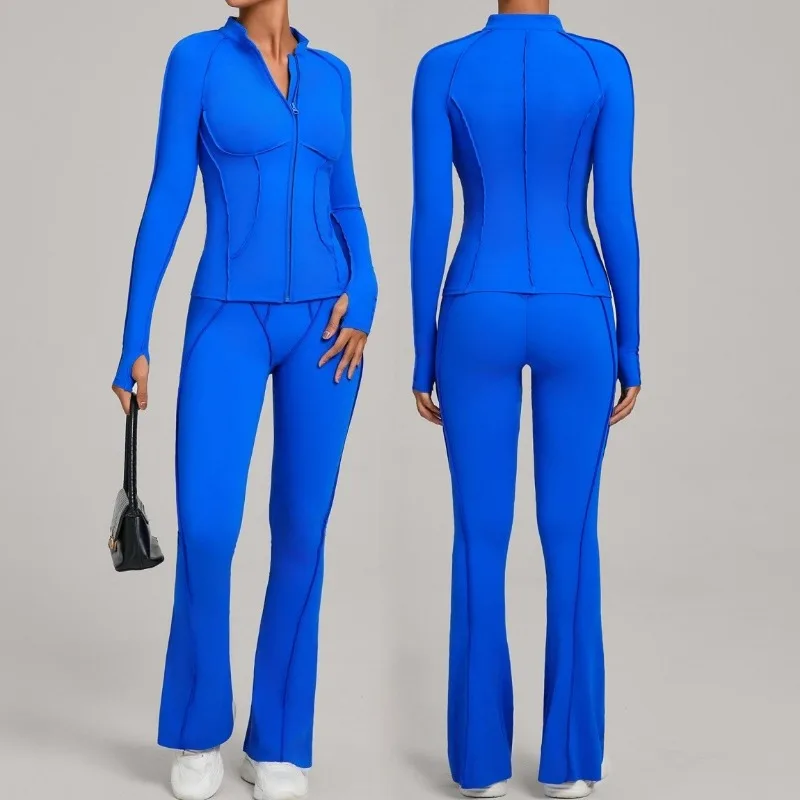 

Women's Autumn and Winter Sandblasting Yoga Clothes Slim Fit and Hip Lifting Fitness Clothes Outdoor Running Fitness Sportswear