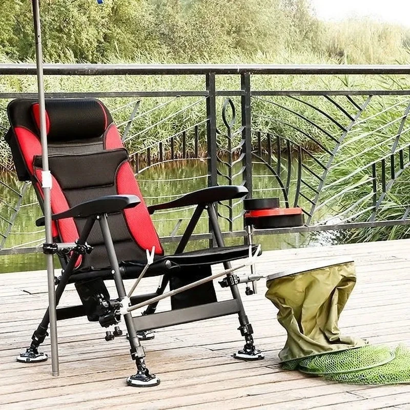 Lightweight and multi-functional European fishing chair reclining new foldable wild fishing table fishing chair all-terrain