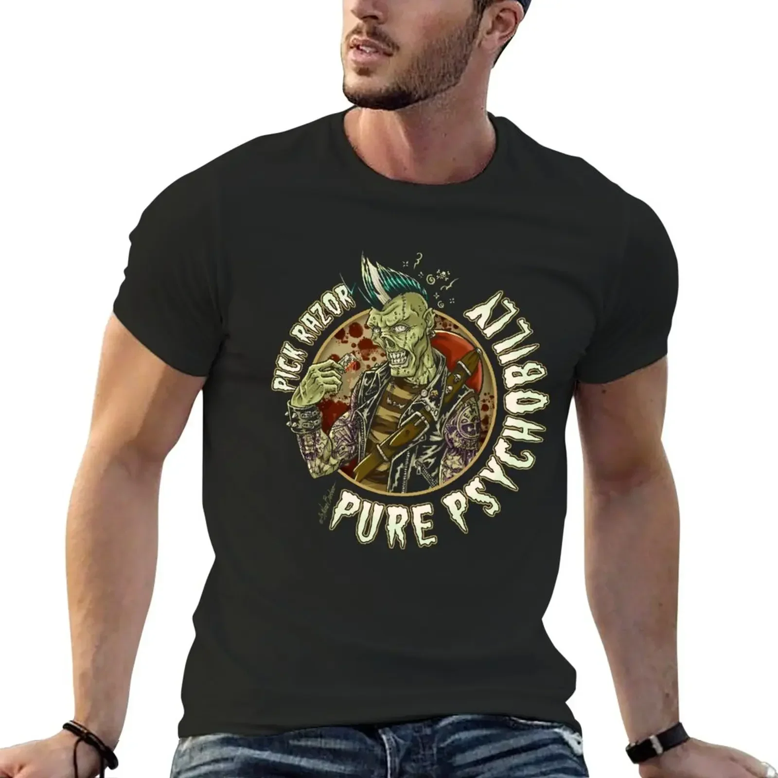 Pure Psychobilly T-Shirt boys whites korean fashion animal prinfor boys tshirts for men