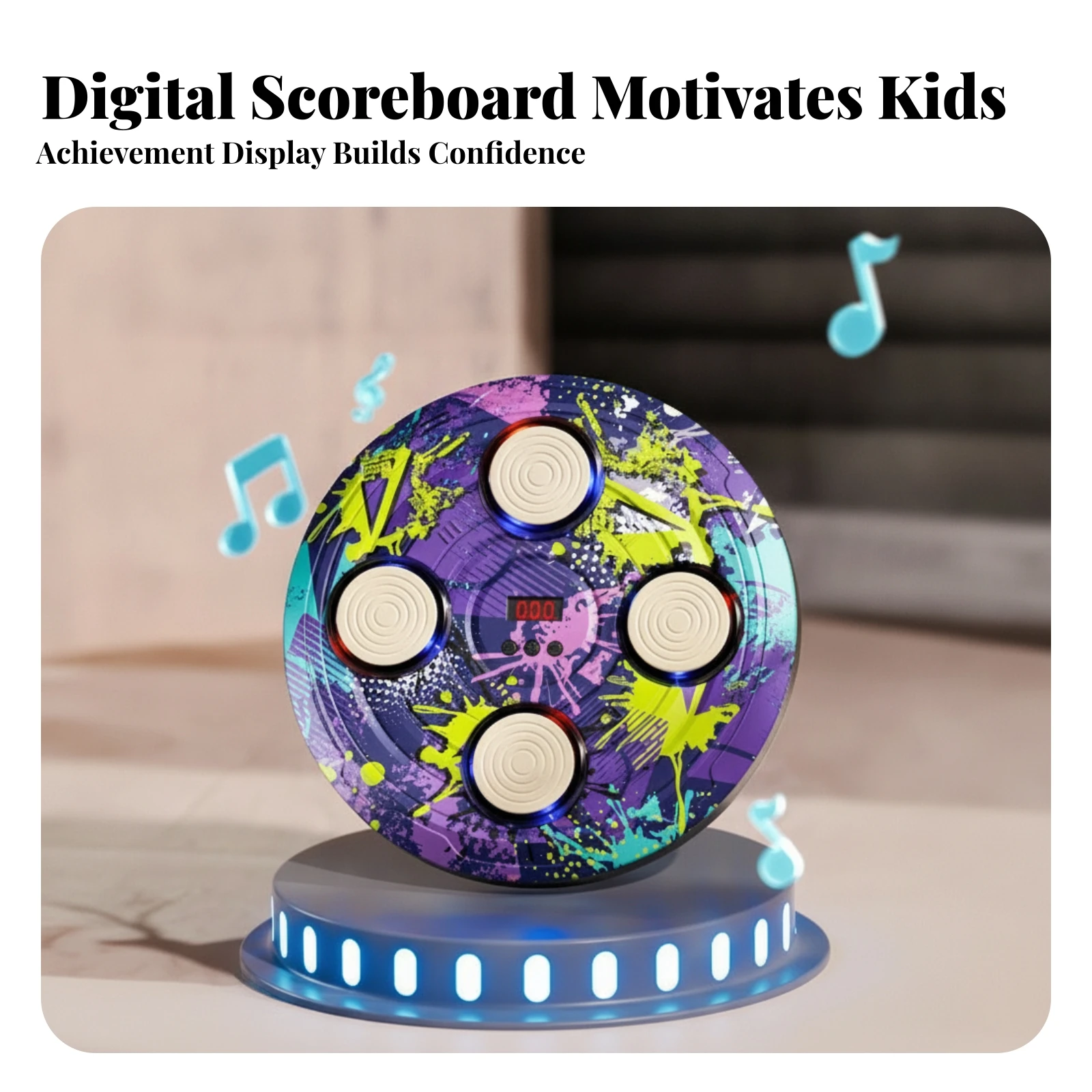 Wall-Mounted Boxing Target Soft Impact Surface Light-up Boxing Target for Children