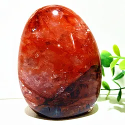 Natural Red Hematoid Quartz Crystal Stone Freeform Ornaments Home Mineral Witchcraft Spiritual Healing Crystals Room Decoration