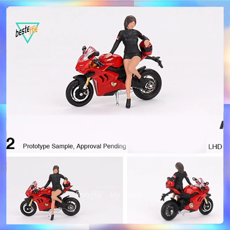 mini gt car model limited edition 1/64 Ducati Panigale V4 Motorcycle Girl Doll cars model display model boy collection toys gift