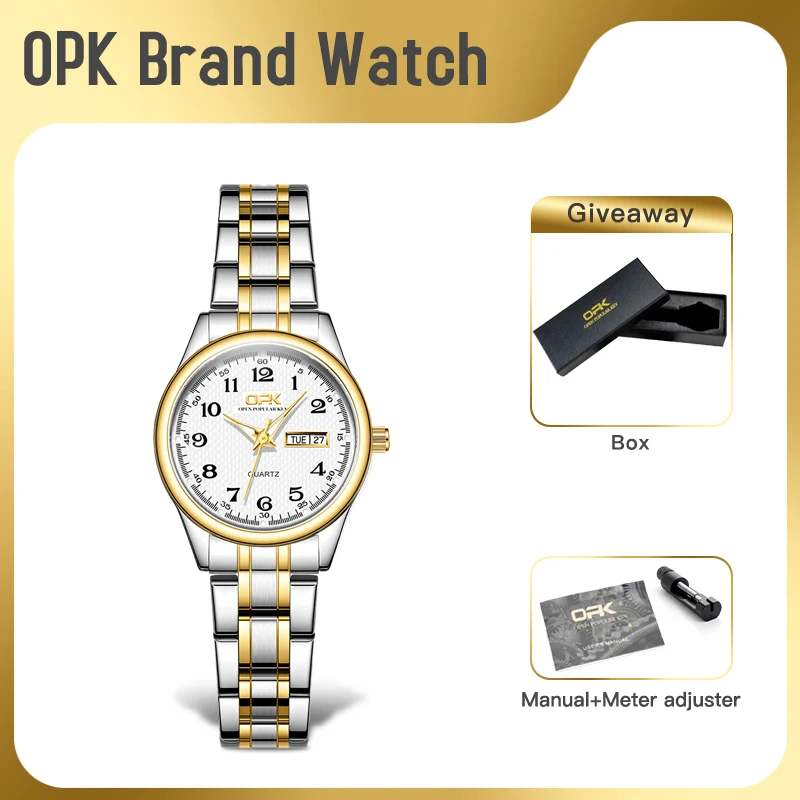 

﻿ OPK 8110 Women Watch Original Simple Brand Quartz Watch Waterproof Ladies Watches Dual Calendar Display Gifts For Women