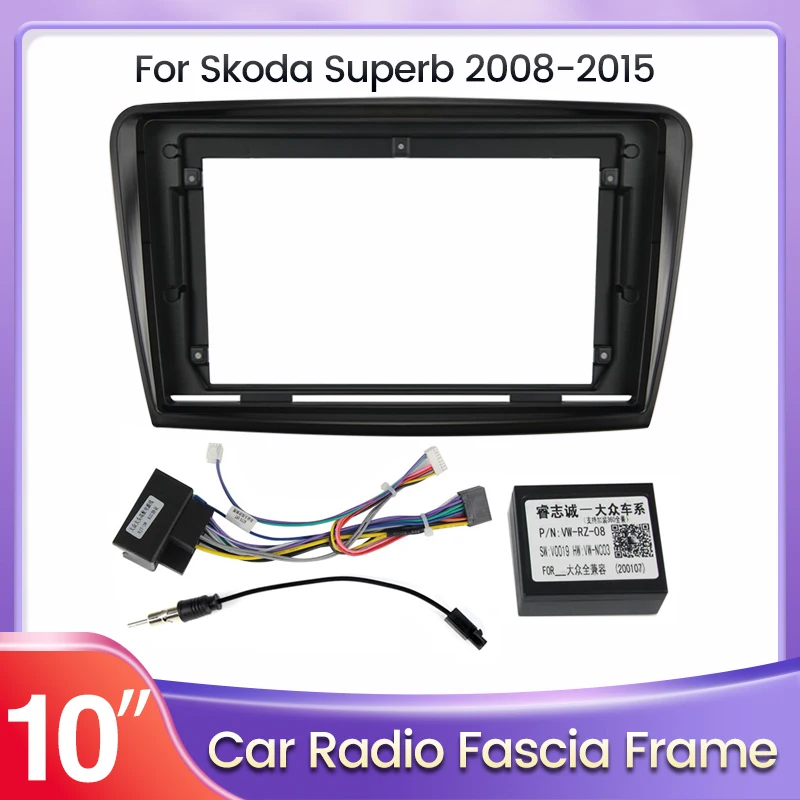 

10 inch Car Radio Frame For Skoda Superb 2 B6 2008 -2015 Dash Mount Kit Stereo GPS DVD Player Install Panel Adapter Cover Fascia