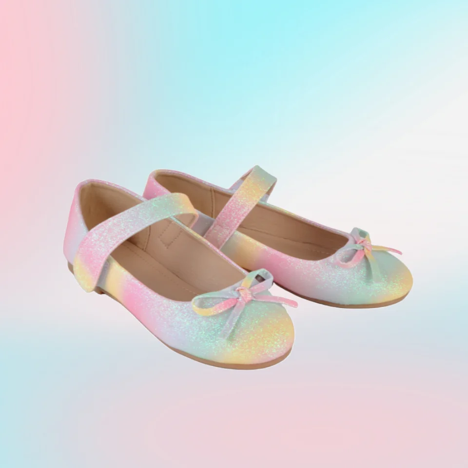 Stylish And Elegant Colored Mary Jane Shoes With Bows, Comfortable Non-Slip Velcro Flat With Soft Soles, Indoor And Outdoor Suit