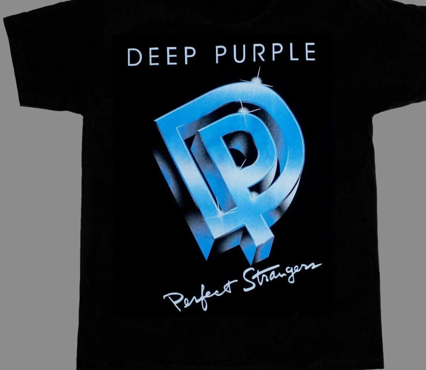 Vintage Deep Purple Perfect Strangers Cotton Black All Size T Shirt