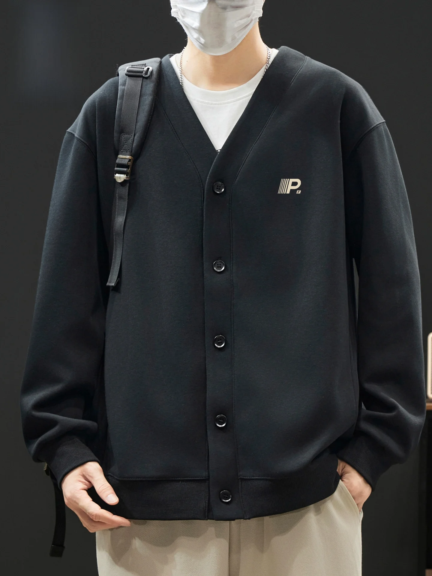 

M V-ne Sweatirt Large Mouth Monkey American Sle Cleanfit Jaet Loose Fit Long Sve Cotton Polyester