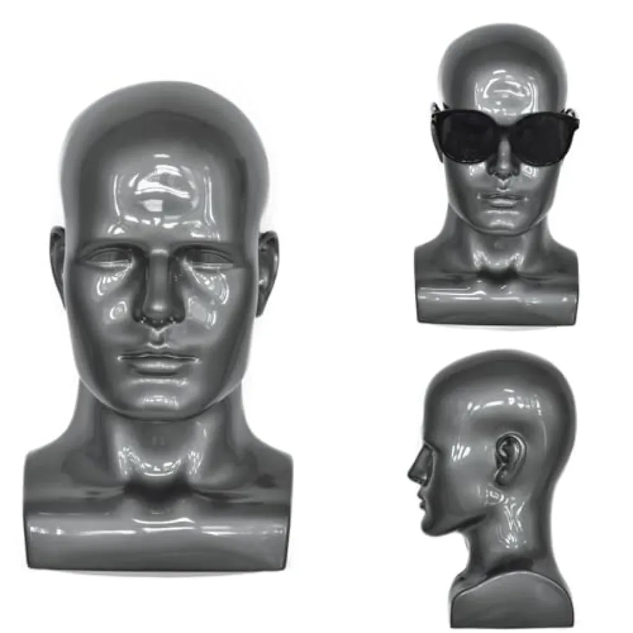 Профессиональная мужская подставка для головы манекена из ПВХ для париков, шапок, наушников, масок, солнцезащитных очков, шарфов и ювелирных аксессуаров, wi