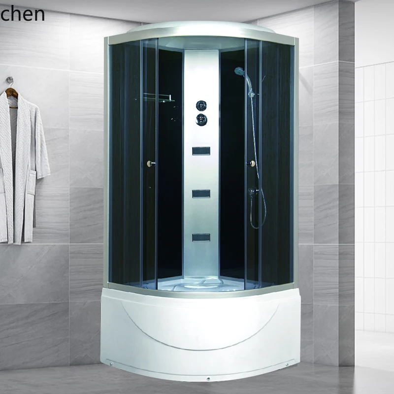 HT  non-gluing integral bathroom shower room sliding door glass fan partition bath and bath room