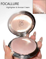 FOCALLURE Highlighter Bronzer Cream Monochrome Highgloss Glitter Long-Lasting Natural Matte Concealer Contouring Make Up