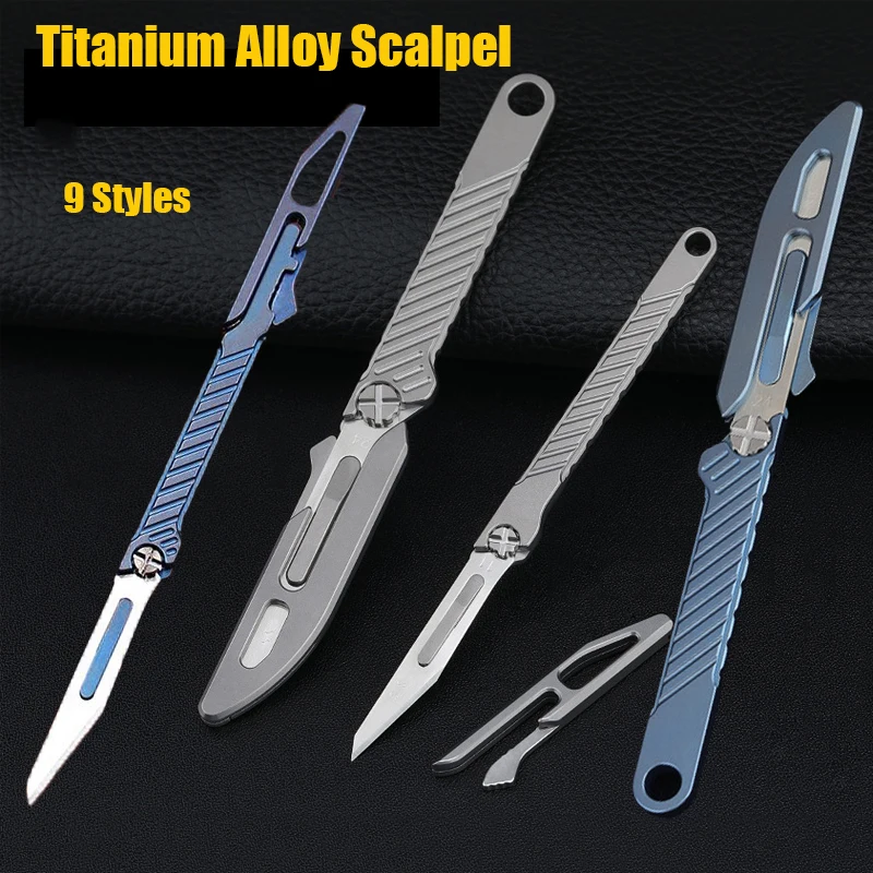 9 Styles Scalpel Titanium Alloy Carving Knife Animal Scalpel Multifunctional Express Out Of The Box Tool Give Away Knife Lid