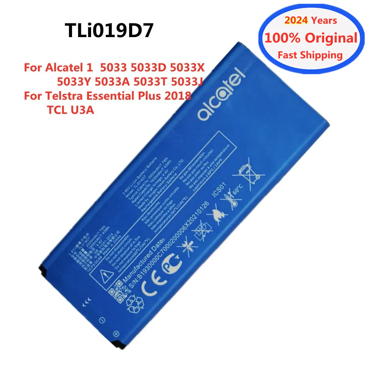 Оригинальный аккумулятор TLi019D7 для Alcatel1 Alcatel 1 2018 TCL U3A 5033 5033D 5033X 5033Y 5033A 5033T 5033J Telstra Essential Plus