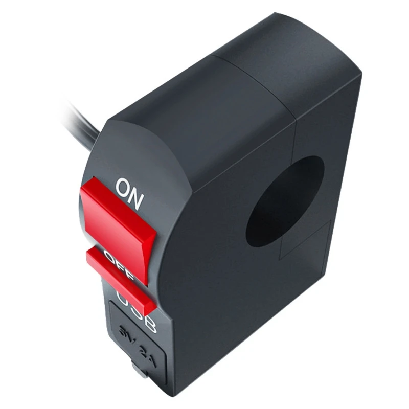 Motorcycle Scootor Light Indicator Switches Motorcycle Waterproof On Off Start Button With USB Phone Charger 7/8" 22MM image 2