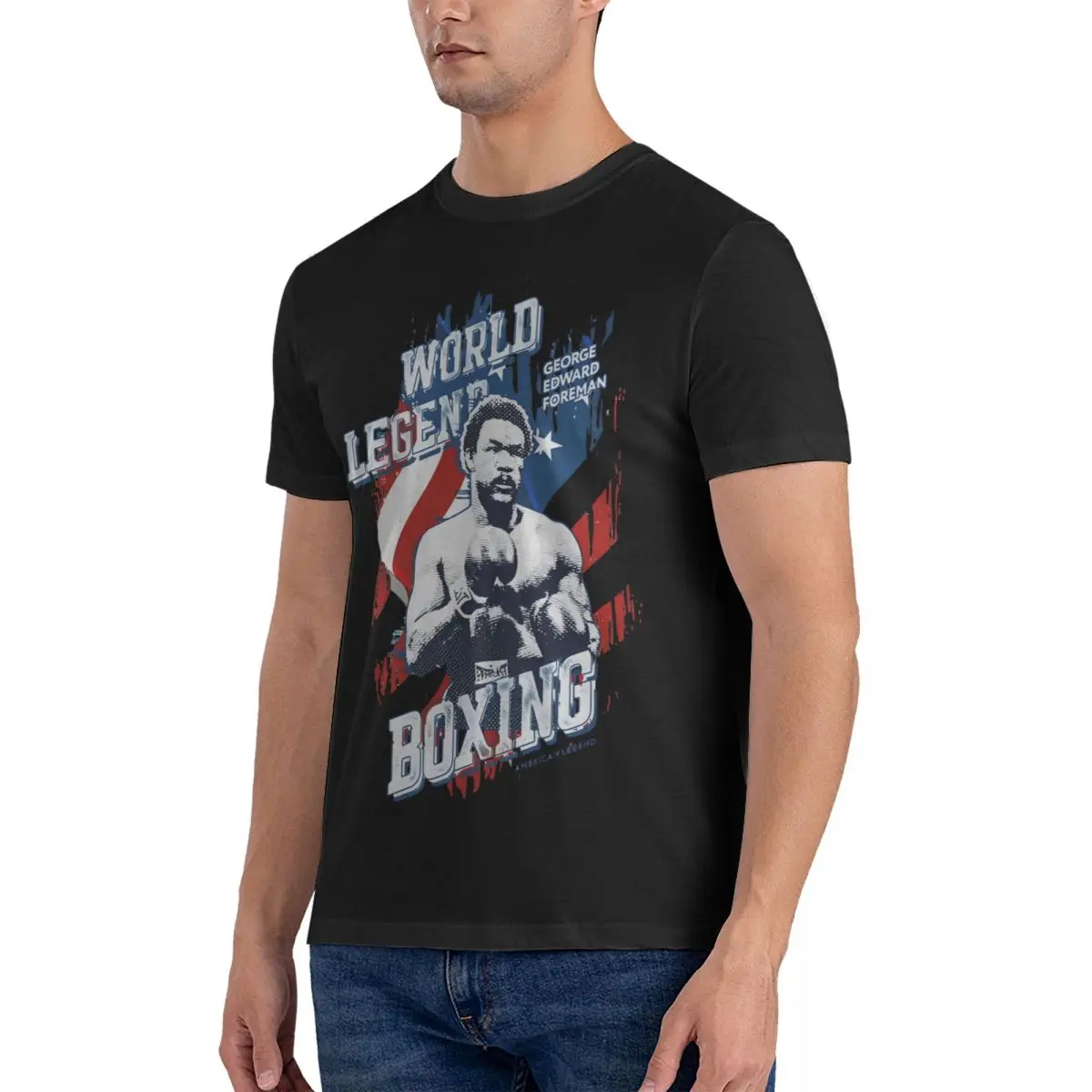 Men's T-Shirts World Legend Boxing Novelty Pure Cotton Tee Shirt Short Sleeve George Foreman T Shirts O Neck Tops Gift Idea