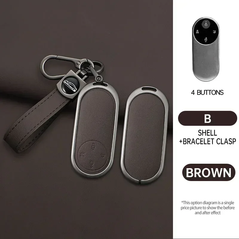 

Zinc Alloy Leather Car Key Case Cover for HUAWEI Aito M5 M7 2022-2024 - Key Shell Anti-Scratch Automotive Interior Supplies