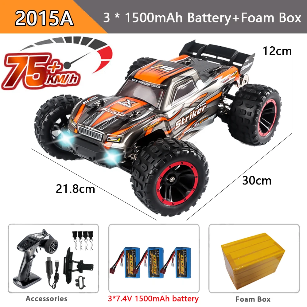 HBX T10 2105A 1:14 75KM/H RC Car 4WD Brushless Remote Control Cars High Speed Drift Monster Truck for Kids vs Wltoys 144001 Toys