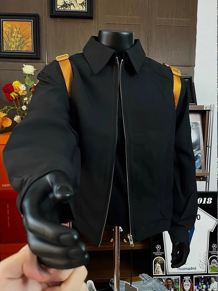 

American Sle ort Padded oulder Suit Jaet for Men Haome Cool High End CleanFit ort Wide Boxy Adstrative Jaet