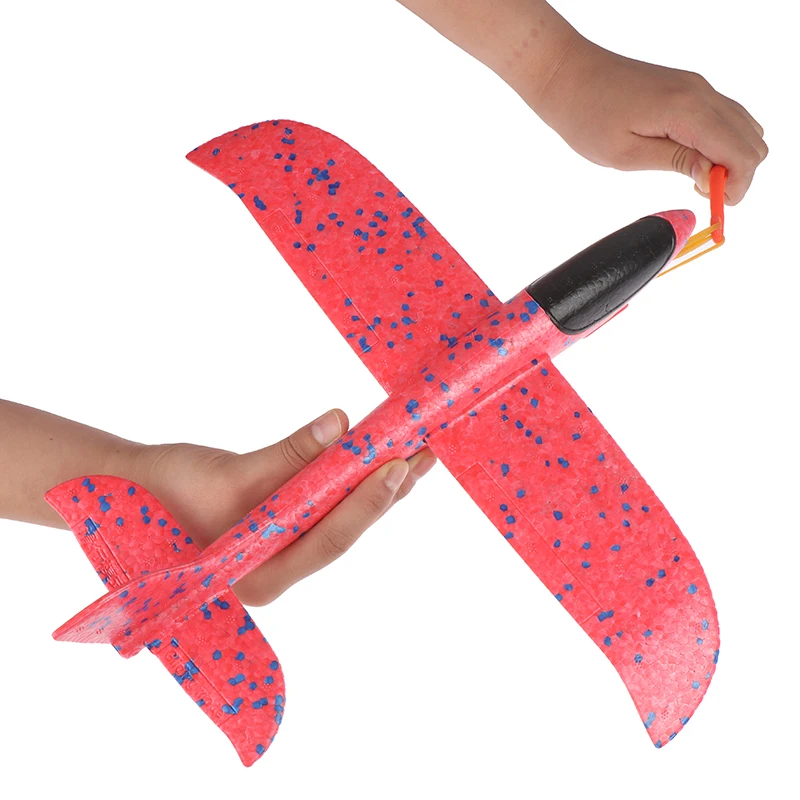 35CM Rubber EPP Foam Hand Throw Airplane Band Ejection Outdoor Launch Glider Plane Gift Interesting Toys For Children Kids Game