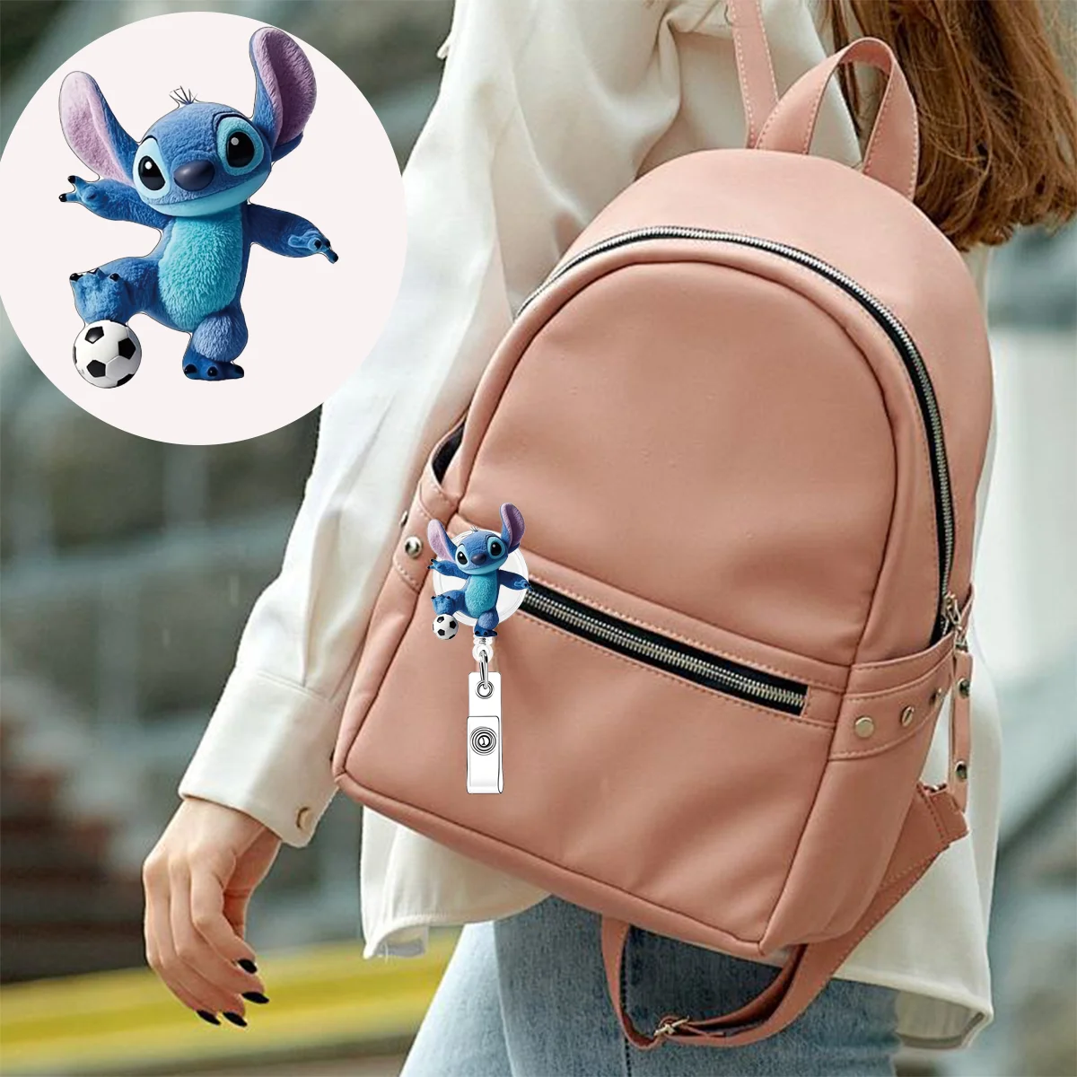 ديزني كلاسيك غرزة مستشفى ممرضة شارة التمرير قابلة للتطوير معرف شارة حامل بطاقة الأعمال المفاتيح سلسلة المفاتيح بالجملة