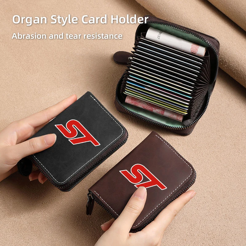 

Автомобильный чехол для водительских прав, кредитной карты, держатель для монет, кошелек для Ford ST Racing Mondeo S-MAX Performance Focus Mk2 Mk3 Fiesta Ranger