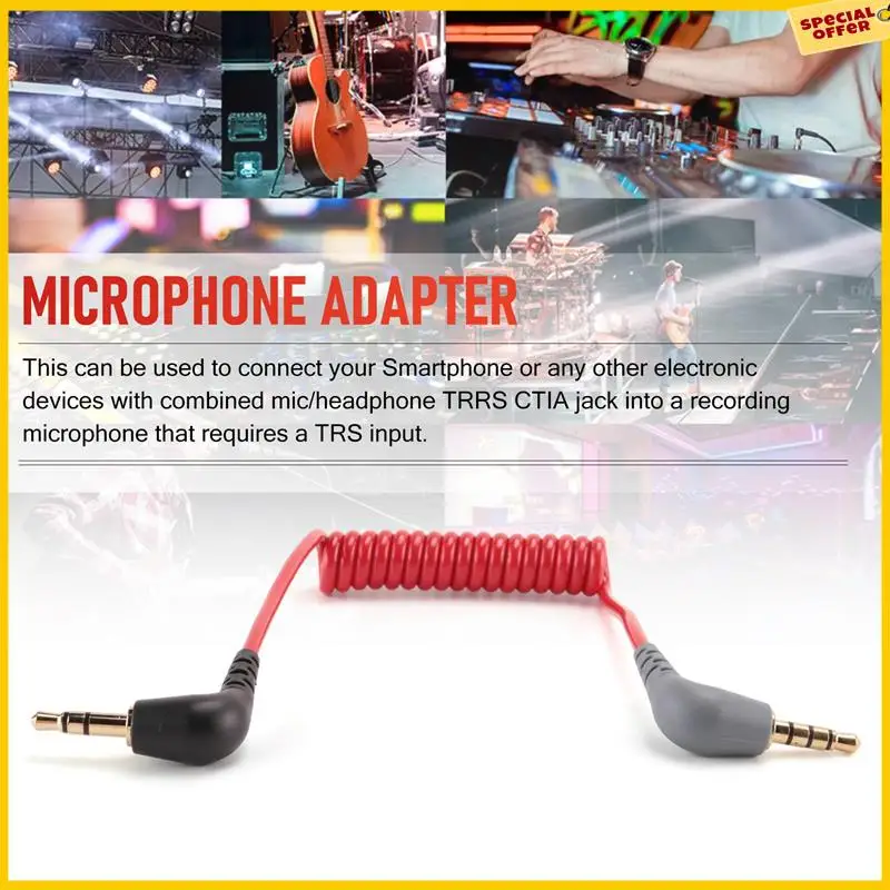 A25P Ersatz 3,5 mm TRS auf 3,5 mm TRRS-Adapterkabel für iPhone RODE Sc7 von VIDEOMIC GO Video Micro-Type-Mikrofone