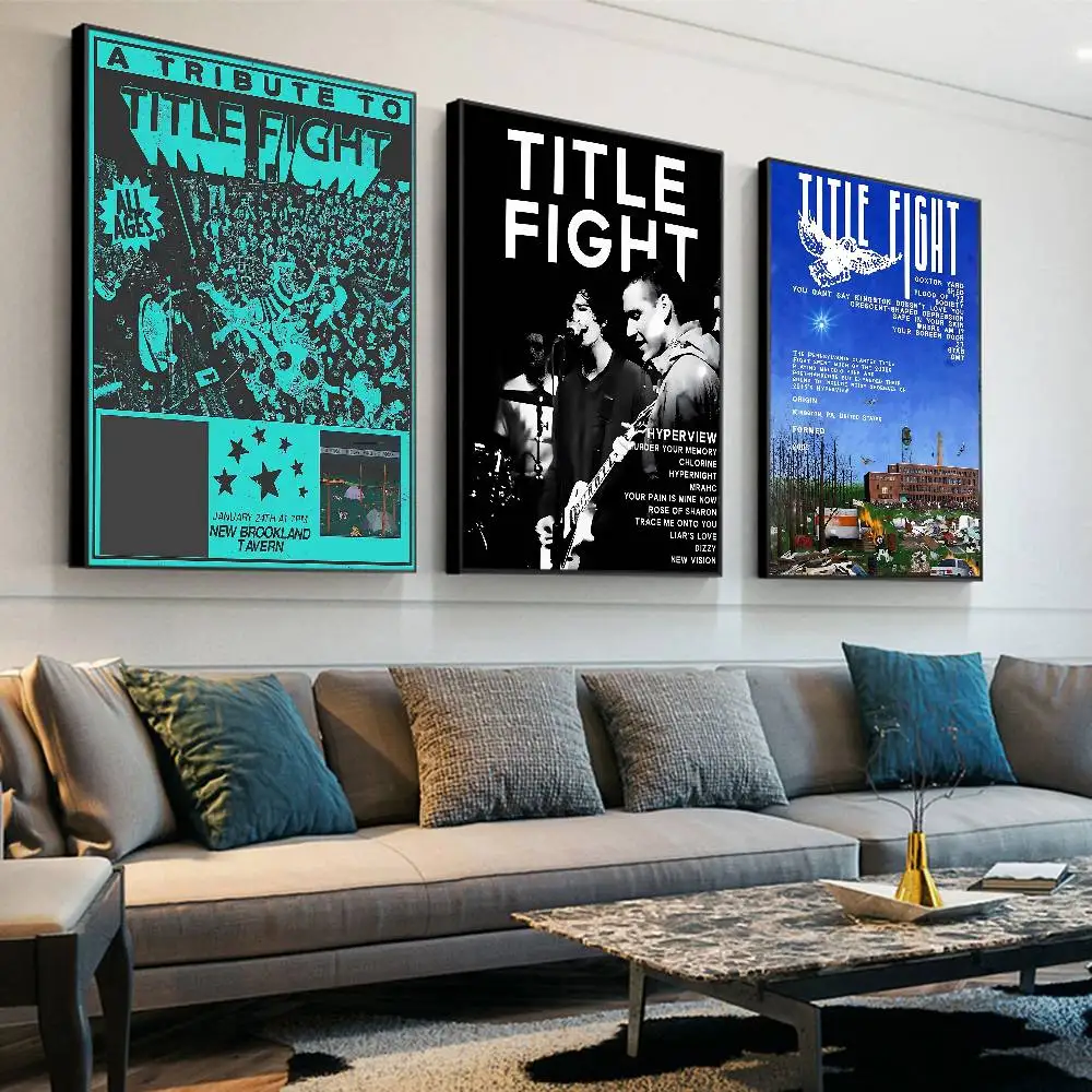 Rock Hardcore Punk Band T-Title Fight DIY Sticky Poster Fancy Wall Sticker For Living Room Bar Decoration Wall Decor