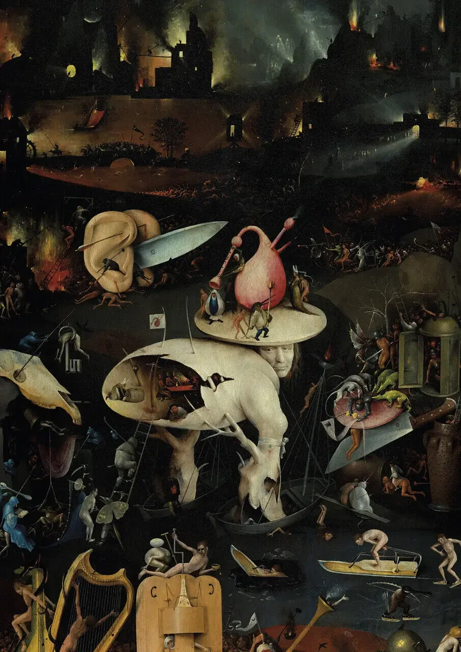 Hieronymus Bosch - The Hell - HUGE, Print Art Canvas Poster For Living Room Decor, Home Wall Picture
