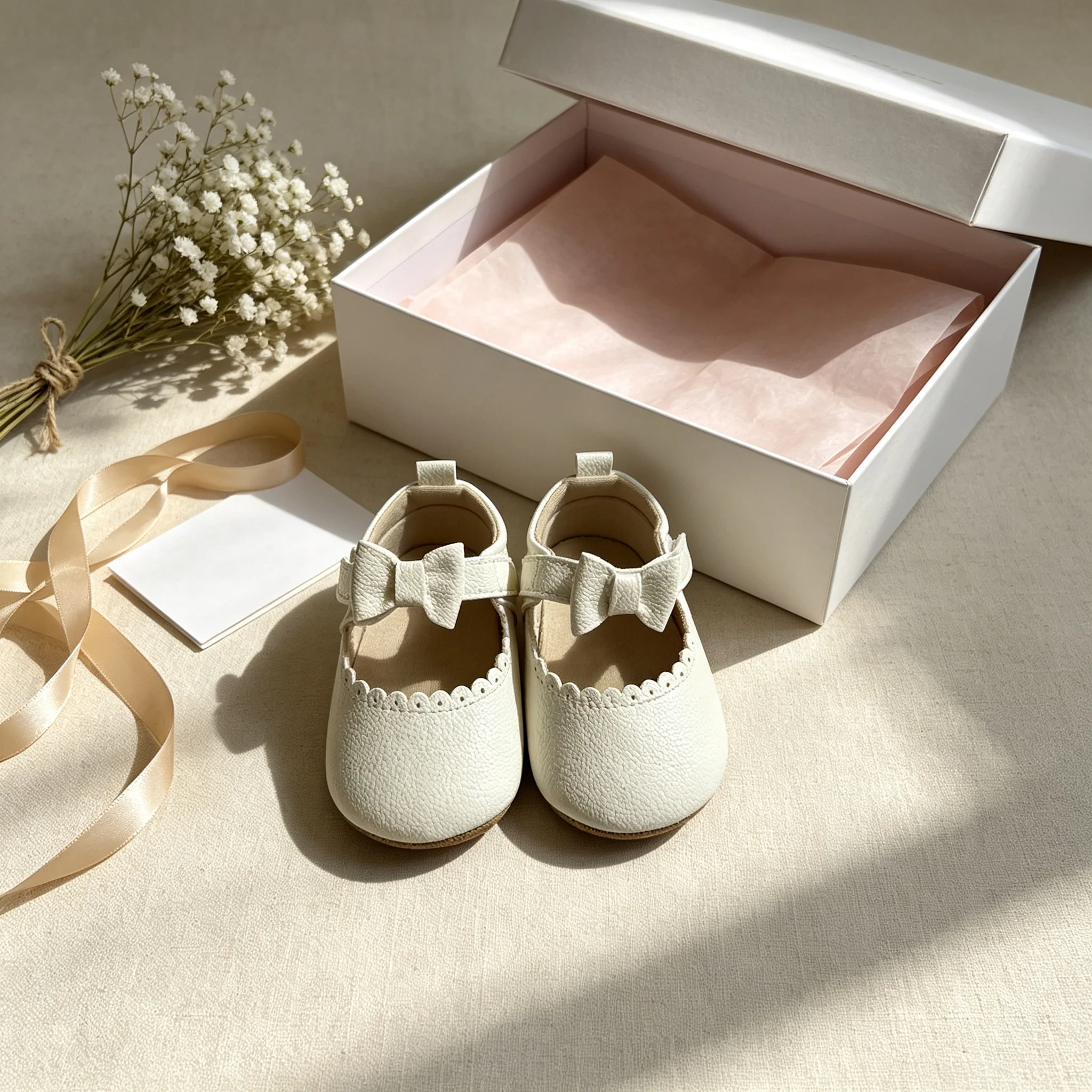 Baby Girls Mary Jane Shoes Soft Sole Non-slip Infant Toddler First Walkers Bowknot Princess Wedding Party Dress Shoes