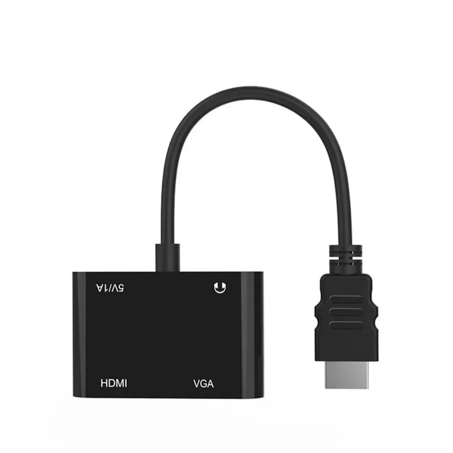 YIGETOHDE-adaptador HDMI para ordenador de sobremesa, divisor Compatible con VGA + HDMI 1080P, HDMI a VGA + HDMI, Monitor portátil, proyector HDTV