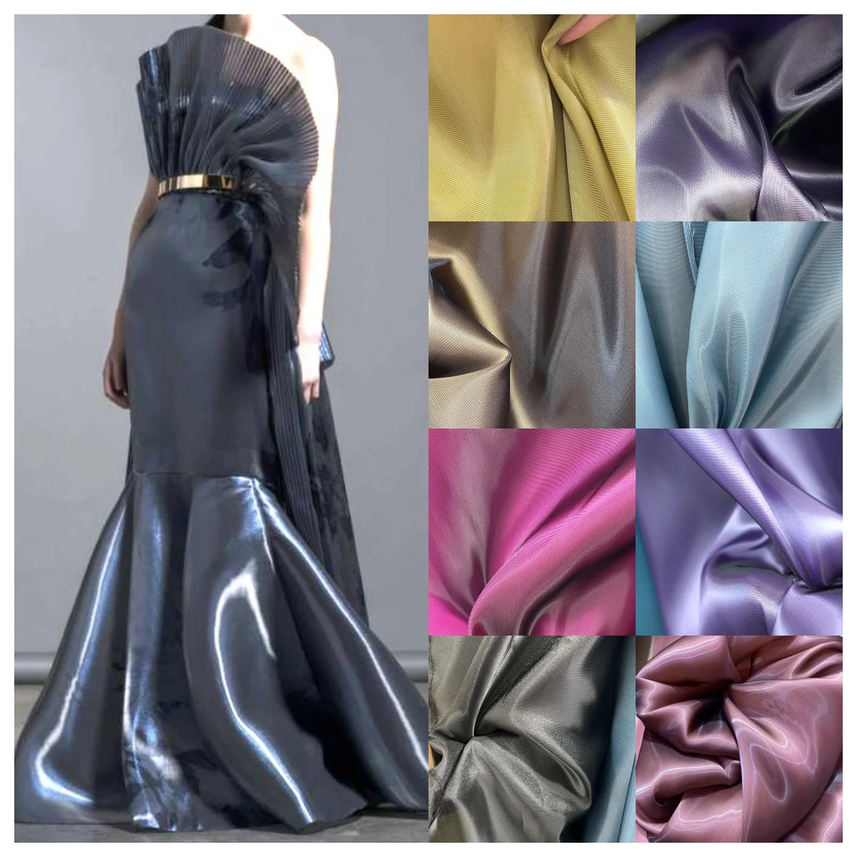 

Роскошная органза цвета макарон с глянцевой атласной отделкой, структурированная, такая мягкая ткань для свадебного платья, вуаль, сценический наряд, платье «сделай сам»