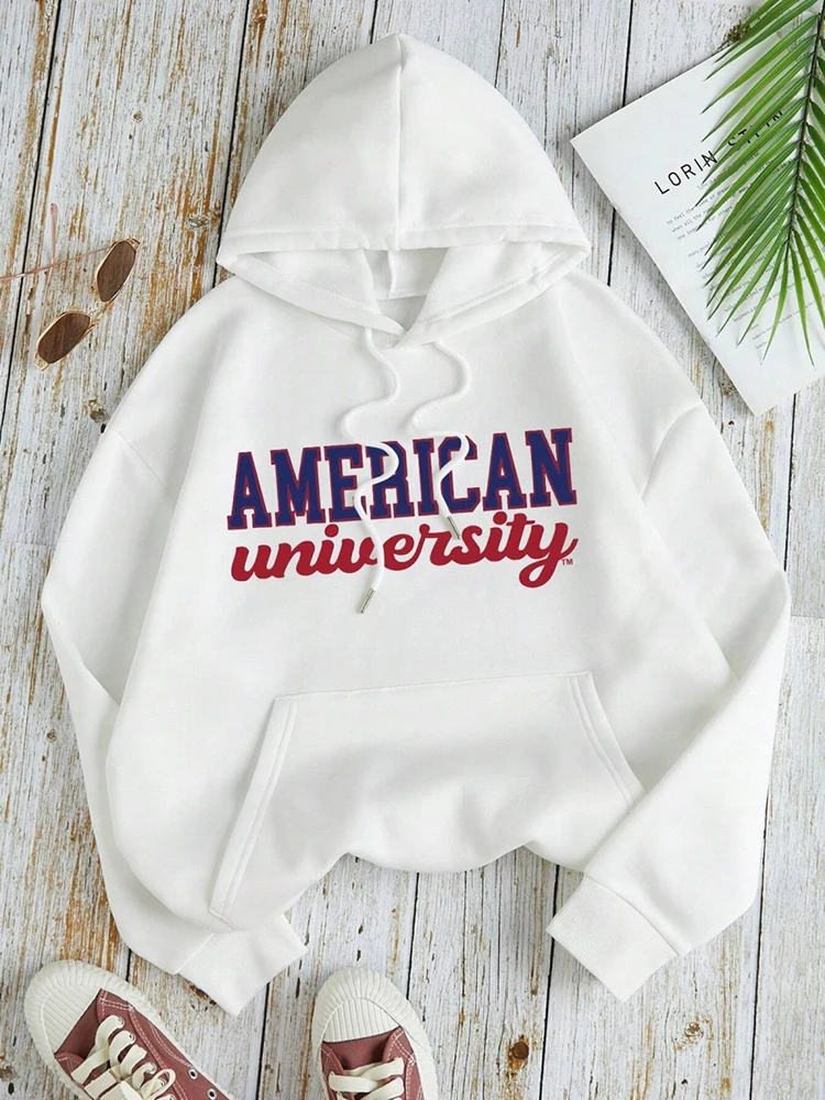 

Letter American University Printed Women Hoodies Harajuku Crewneck Hoodie Fashion Oversize Hoody Autumn Comfortable Tracksuit