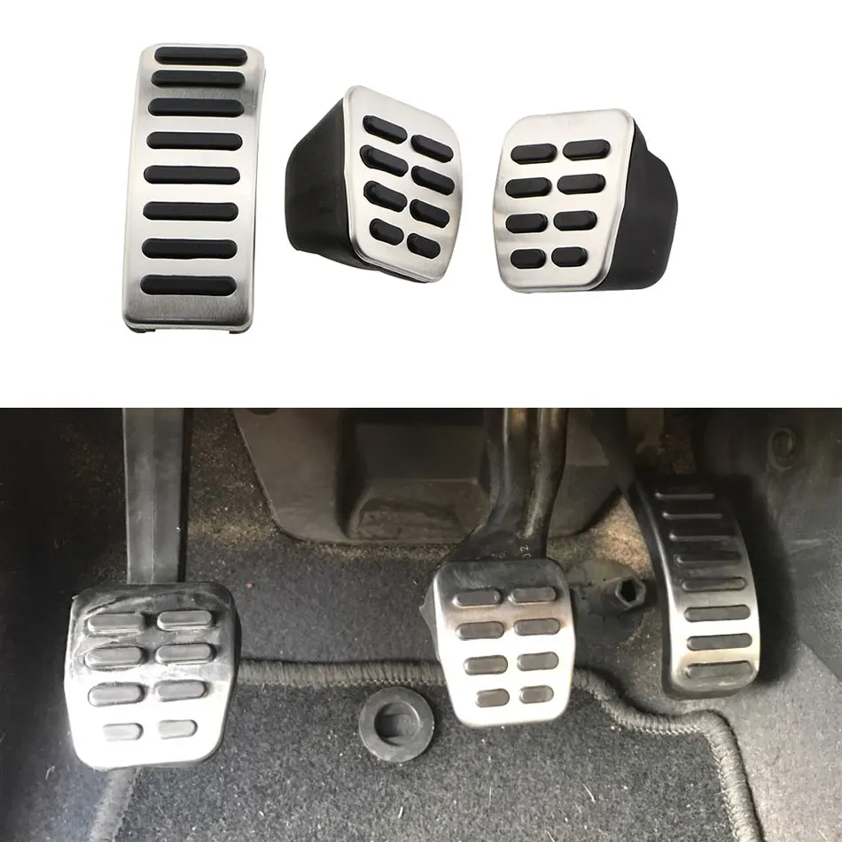 LHD Car Pedals for Volkswagen Polo VW Golf 4 Bora Beetle RSi GTI R32 for Audi A3 8l Seat Stainless Steel Dead Pedal Foot Rest