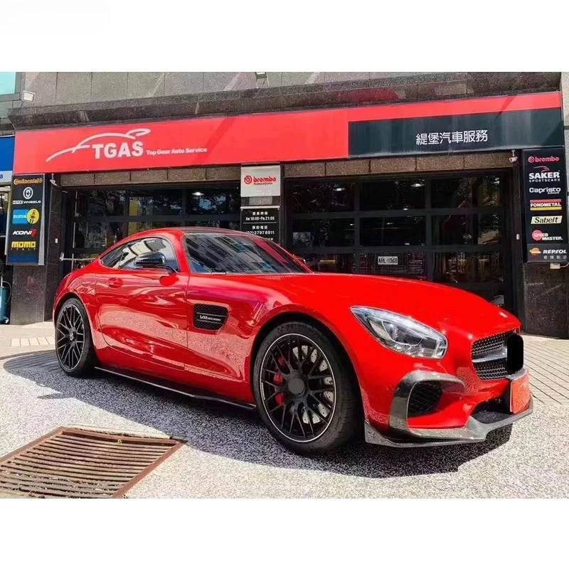 لبنز Amg Gt ألياف الكربون الجبهة حافة مصد السيارة الخلفي الناشر الجانب التنانير المفسد طقم هيكل السيارة 15-16 #3