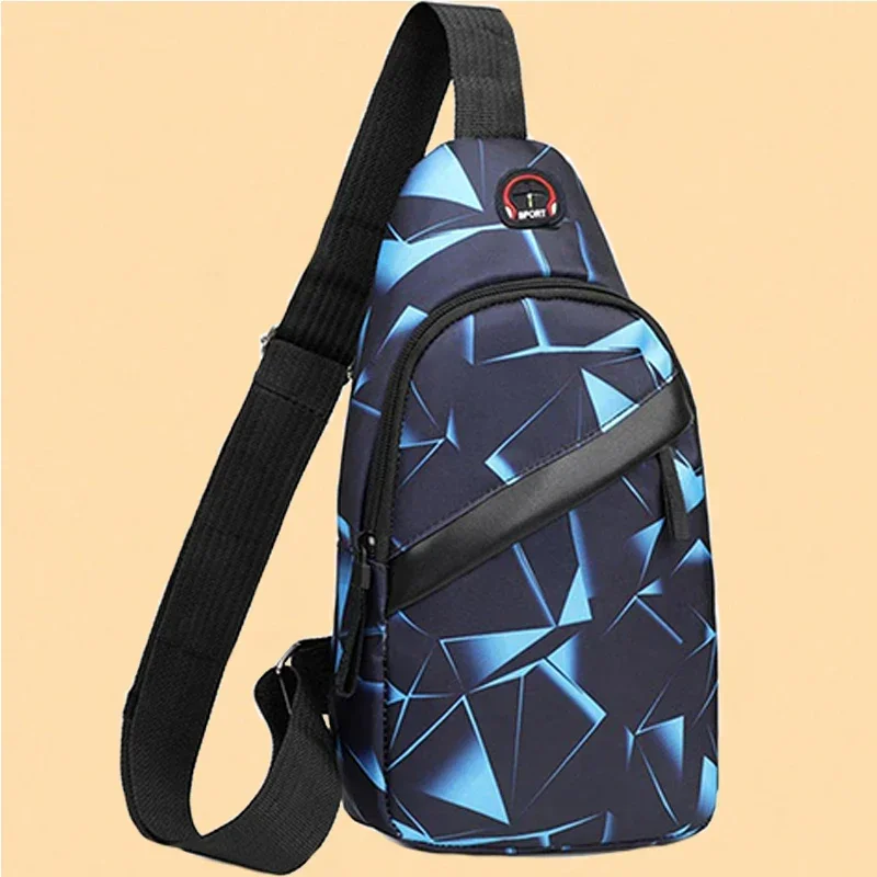 กระเป๋าคาดหน้าอกทรงสี่เหลี่ยมแบบยูนิเซ็กซ์ - กระเป๋าสะพายลายพรางสไตล์เกาหลี (กระเป๋าสะพายข้างผ้าแคนวาสอ็อกซ์ฟอร์ดสำหรับผู้ชาย/ผู้หญิง)