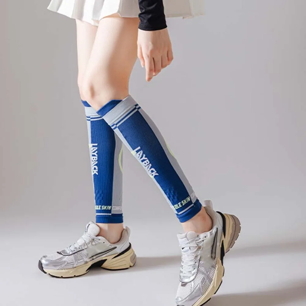 

1 пара компрессионных рукавов для ног, эластичных дышащих компрессионных рукавов для икр, впитывающих пот, компресс