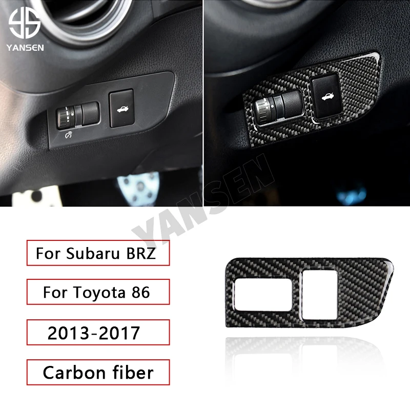 

Real Carbon Fiber Car Trunk Button Sticker For Subaru BRZ Toyota 86 2013 2014 2015 2016 2017 Interor Decoration