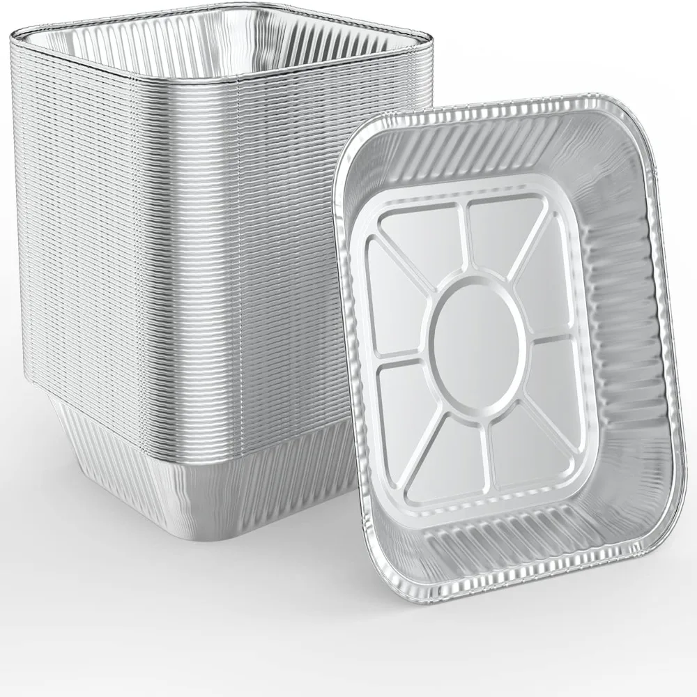 Langlebige quadratische Luftfritteuse aus Aluminiumfolie, Lebensmittelbehälter, Aluminiumfolie, Blechdose, Grill, Tropfpfanne, Tablett, Dampfkorb, Küchenwerkzeug