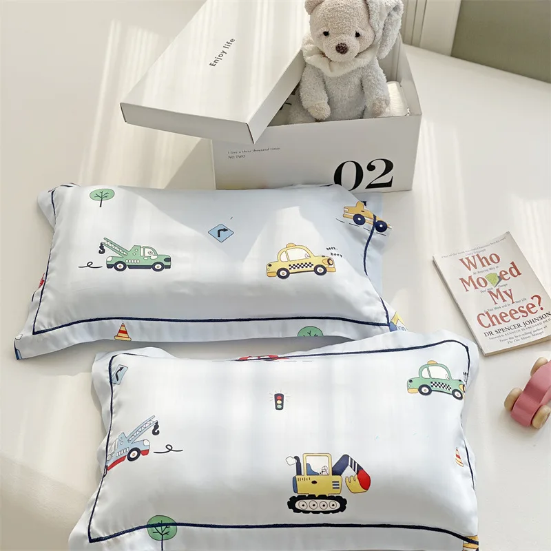 1pcs Cartoon Children\'s Tencel Pillowcase 30X50 Summer Kindergarten Baby Cool Pillowcase Student Single Pillowcase 1