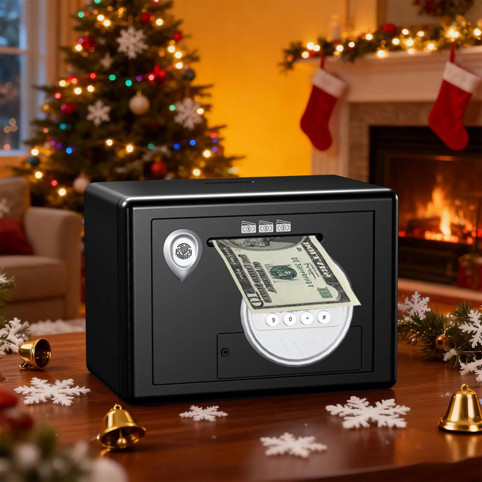 ตู้เซฟเก็บเงินแบบมีรหัสล็อค สำหรับห้องนั่งเล่น ห้องนอน ห้องอ่านหนังสือ ชั้นวางหนังสือ ข้างเตียง เหมาะสำหรับเด็กผู้ชาย