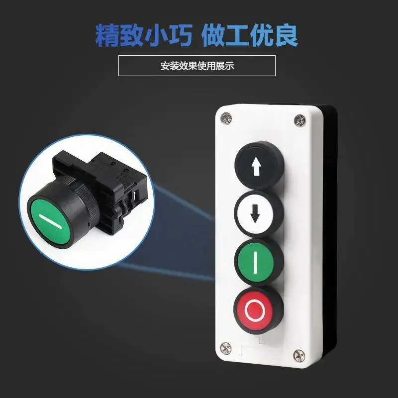 Interruttore a pulsante da 22mm auto Reset arresto di avvio momentaneo con simbolo freccia plastica XB2 1NO 1NC 10A 600V