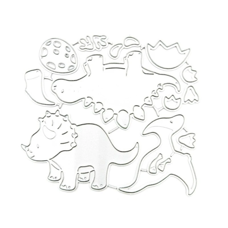Fustelle in metallo Fustelle per dinosauri Stencil Modello taglio fai-da-te per album ritagli, biglietti carta, lavori